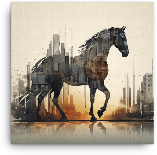 Urban Mirage Horse Canvas Wall Art