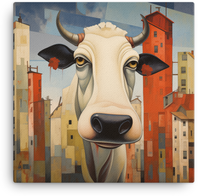 Urban Pasture Cow Canvas Wall Art