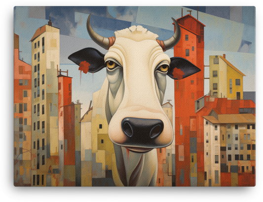 Urban Pasture Cow Canvas Wall Art