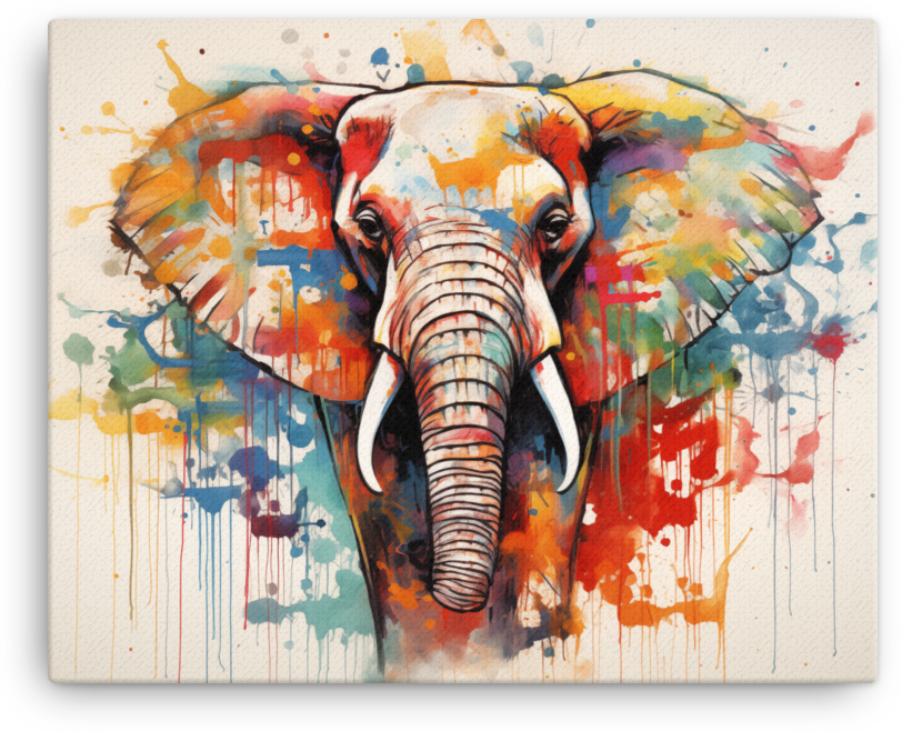 Vibrant Essence Elephant Canvas Wall Art