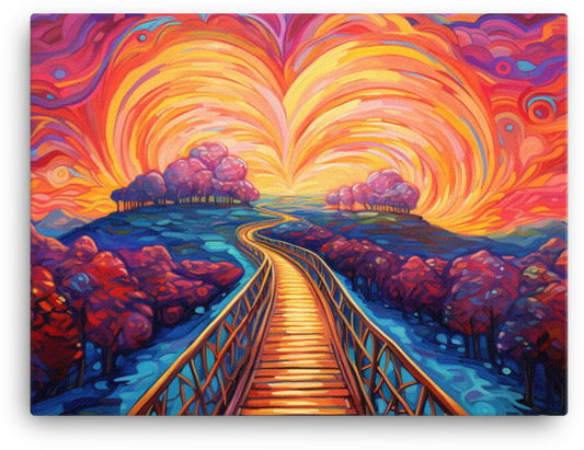 Vibrant Journey Through Colorful Landscape Canvas