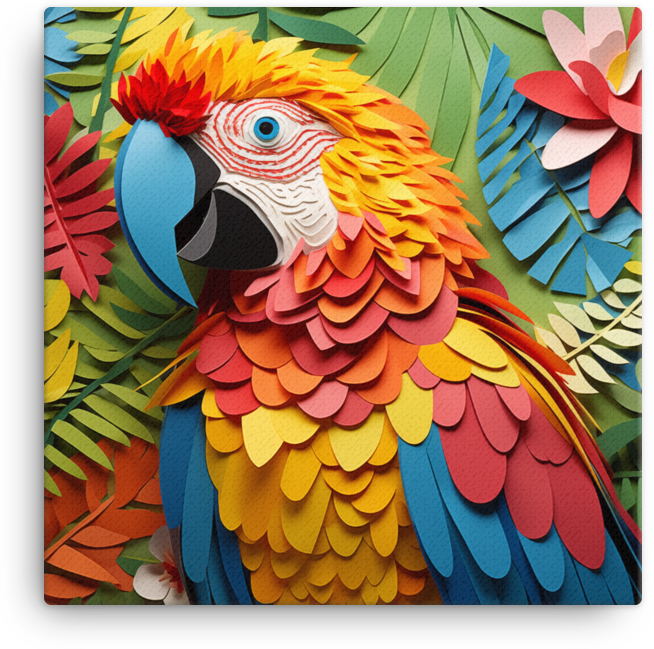 Vibrant Jungle Parrot Canvas Wall Art