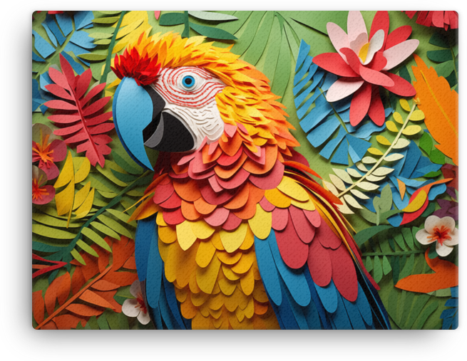 Vibrant Jungle Parrot Canvas Wall Art