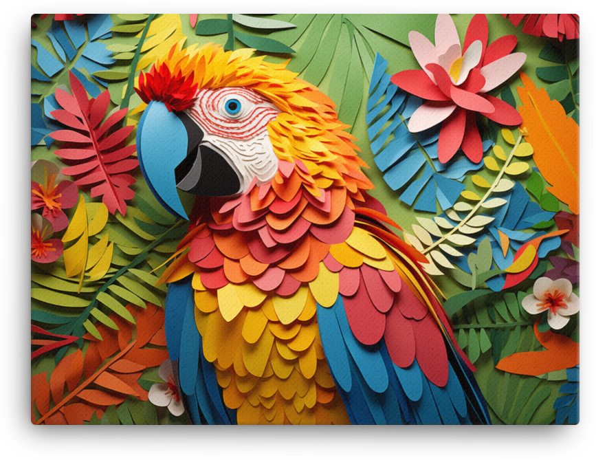 Vibrant Jungle Parrot Canvas Wall Art