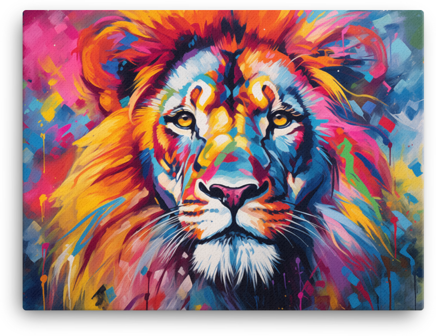 Vibrant Lion Canvas Wall Art