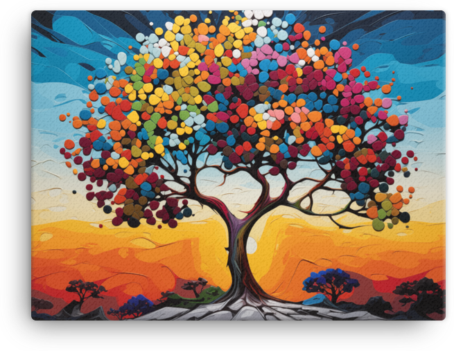 Vibrant Mosaic Tree Canvas wall art