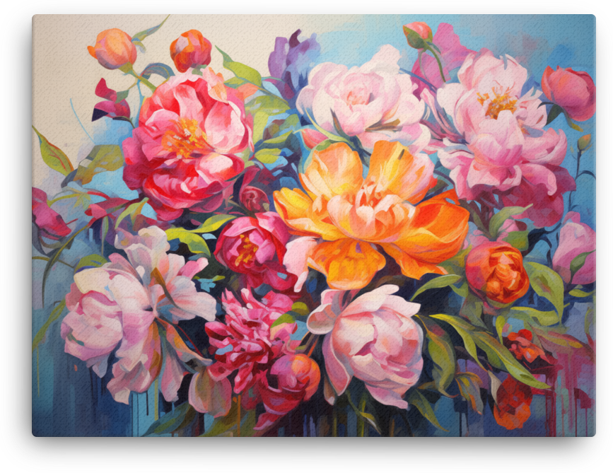 Vibrant Peony Medley Canvas Wall Art wall art