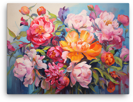 Vibrant Peony Medley Canvas Wall Art wall art