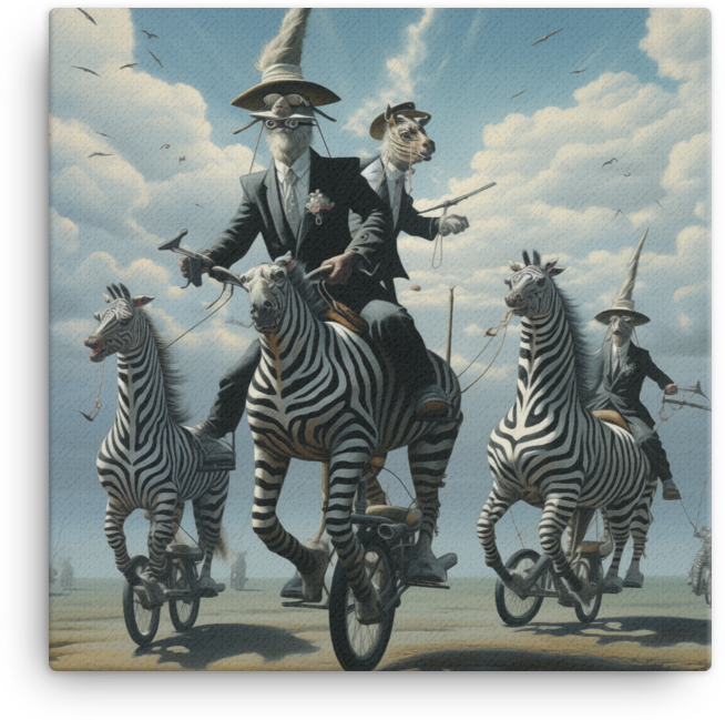 Victorian Zebracycle Adventure Canvas
