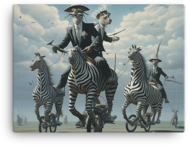 Victorian Zebracycle Adventure Canvas