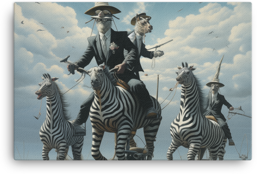 Victorian Zebracycle Adventure Canvas