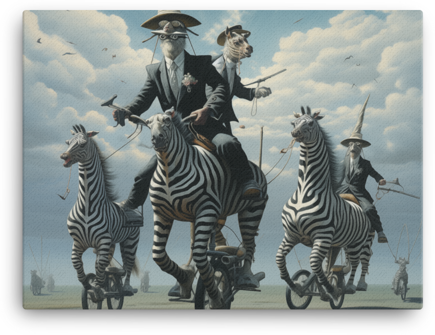 Victorian Zebracycle Adventure Canvas