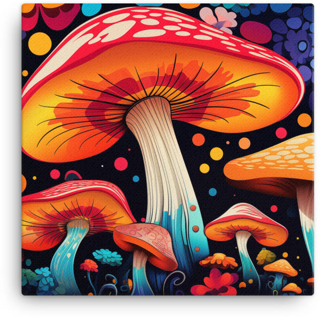 Vivid Mushroom Bloom Canvas