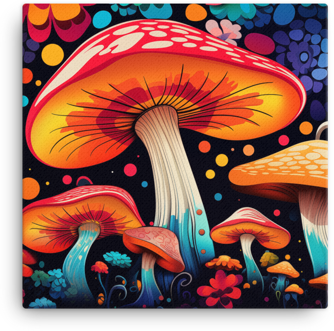 Vivid Mushroom Bloom Canvas