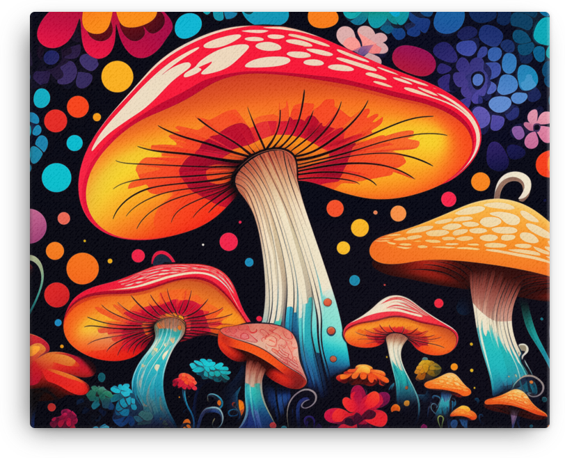 Vivid Mushroom Bloom Canvas