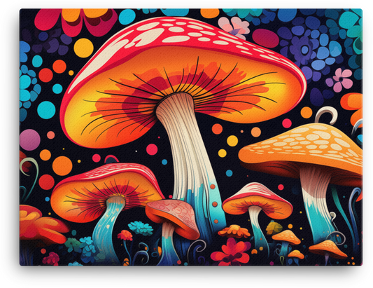 Vivid Mushroom Bloom Canvas