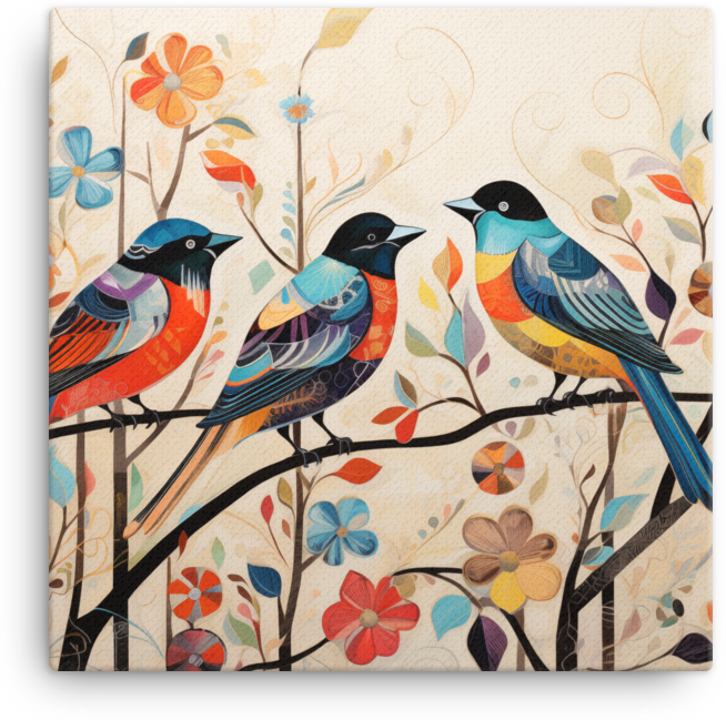 Whimsical Autumn Trio Canvas Wall Art