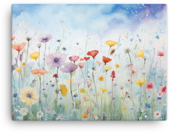 Whimsical Wildflower Meadow Canvas Wall Art wall art