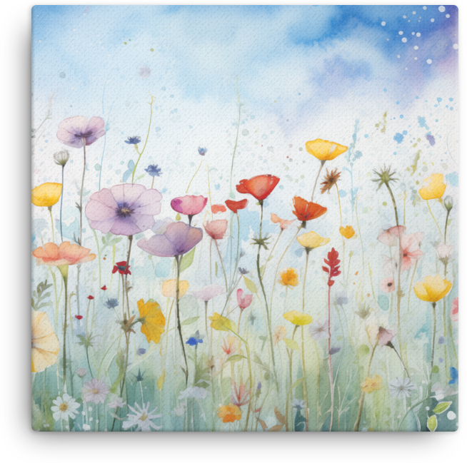 Whimsical Wildflower Meadow Canvas Wall Art wall art