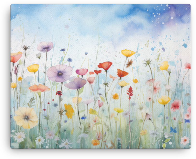 Whimsical Wildflower Meadow Canvas Wall Art wall art