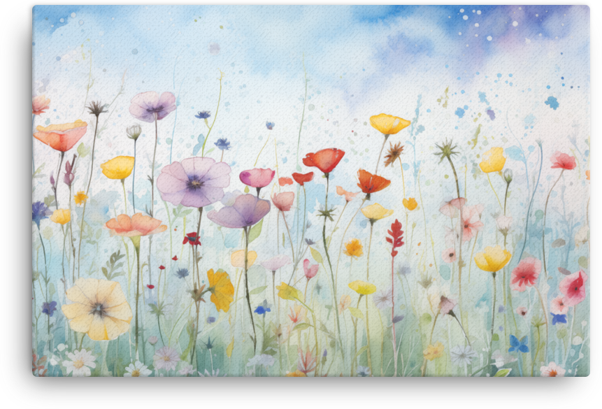 Whimsical Wildflower Meadow Canvas Wall Art wall art