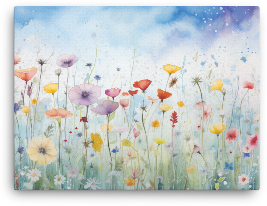 Whimsical Wildflower Meadow Canvas Wall Art wall art