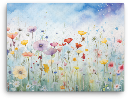 Whimsical Wildflower Meadow Canvas Wall Art wall art
