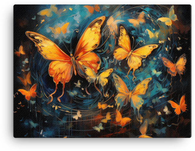 Whirlwind of Autumn Butterflies Canvas