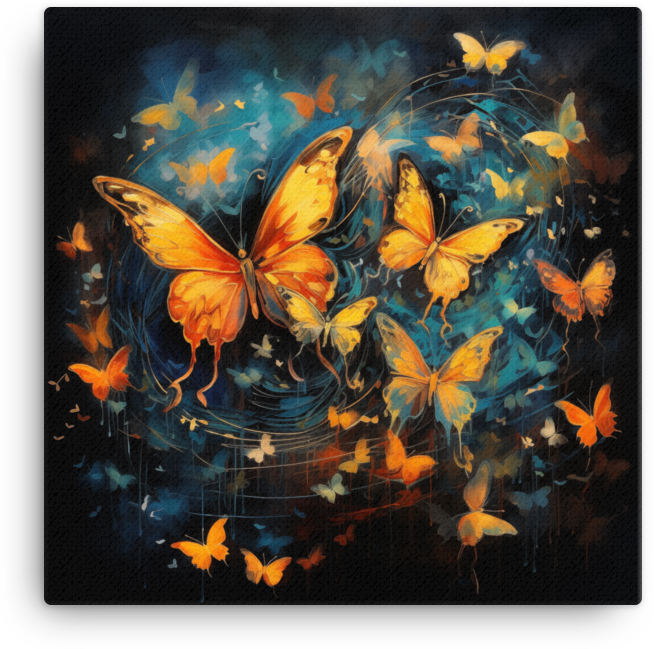 Whirlwind of Autumn Butterflies Canvas