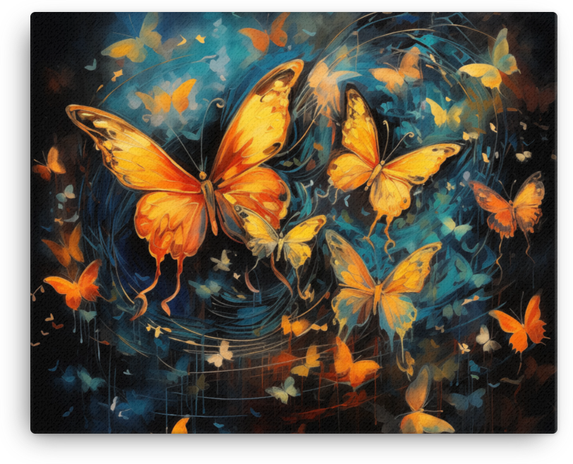 Whirlwind of Autumn Butterflies Canvas