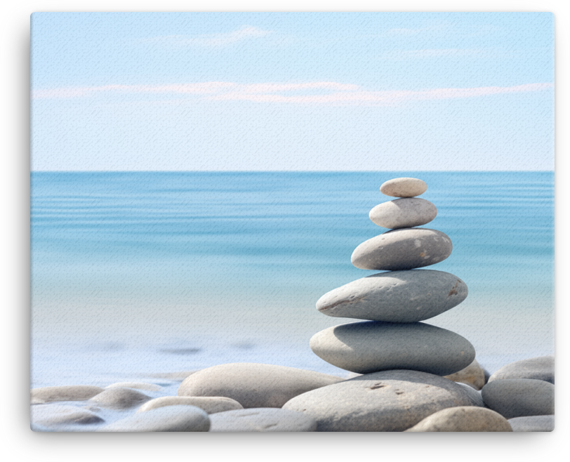 Zen Stones on a Coastal Beach Canvas wall art