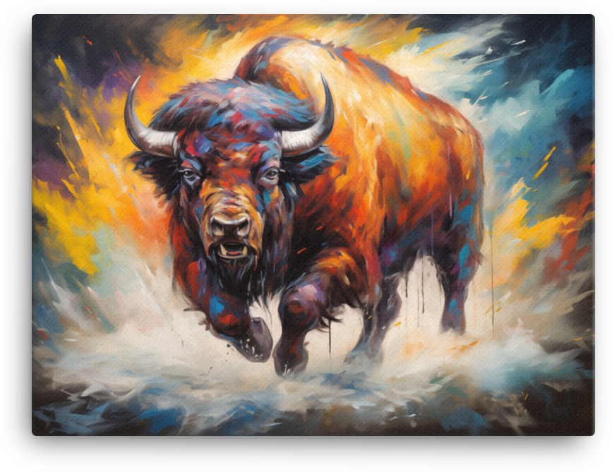 Blazing Trail Bison Canvas Wall Art