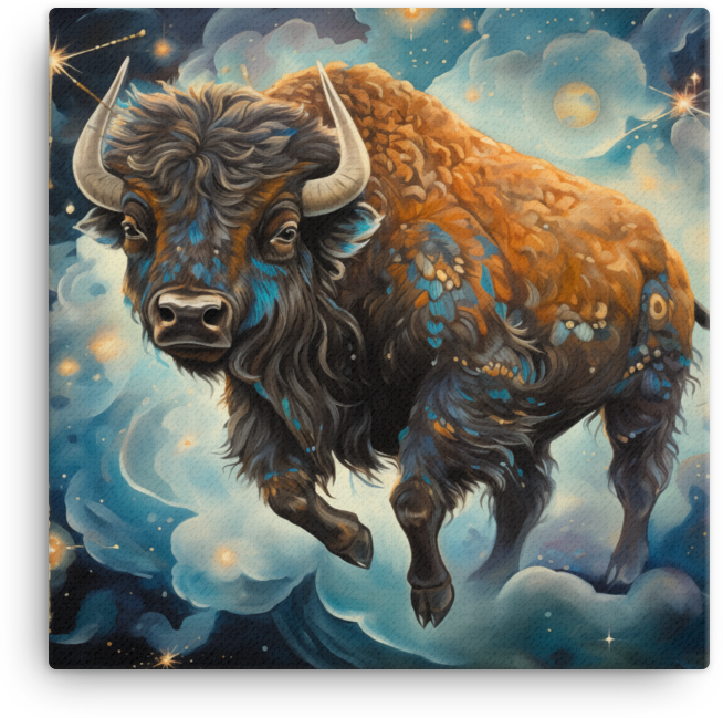 Celestial Dreams Bison Canvas Wall Art