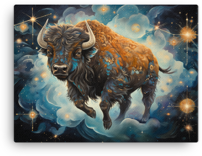 Celestial Dreams Bison Canvas Wall Art