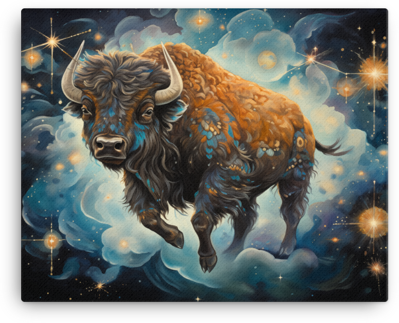 Celestial Dreams Bison Canvas Wall Art