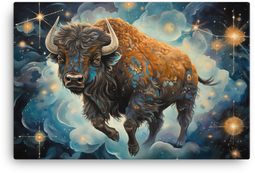 Celestial Dreams Bison Canvas Wall Art