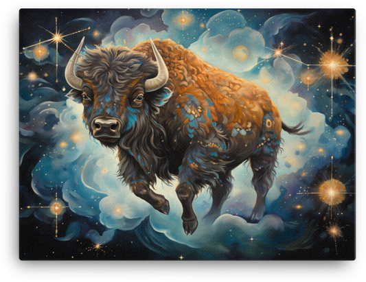 Celestial Dreams Bison Canvas Wall Art