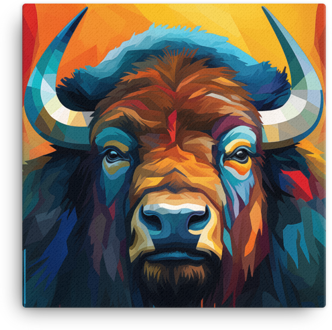 Spectrum Gaze Bison Canvas Wall Art
