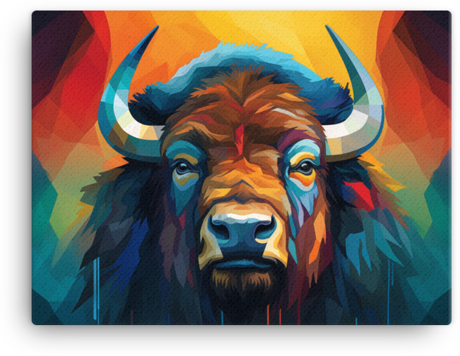 Spectrum Gaze Bison Canvas Wall Art