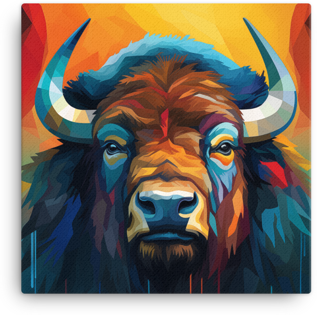 Spectrum Gaze Bison Canvas Wall Art