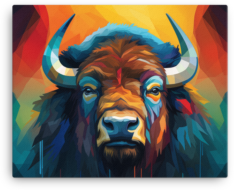 Spectrum Gaze Bison Canvas Wall Art