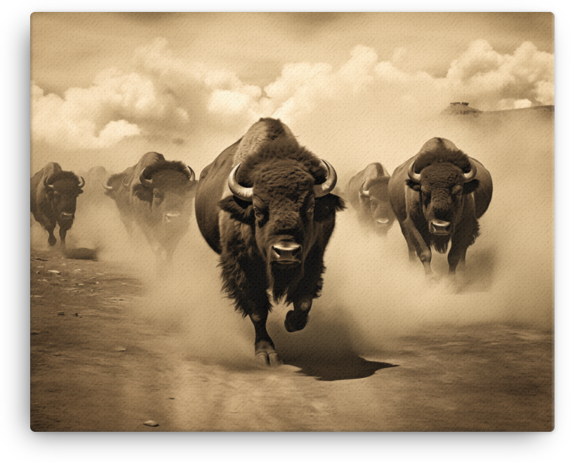 Thundering Herd Bison Canvas Wall Art