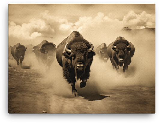 Thundering Herd Bison Canvas Wall Art